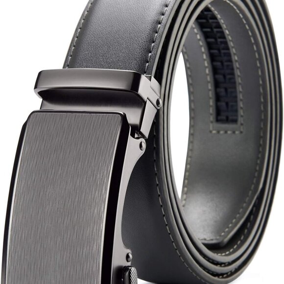 Leather Ratchet Belt for men 1 3/8" for Dress Pants - Micro Adjustable Belt - Picture 1 of 6